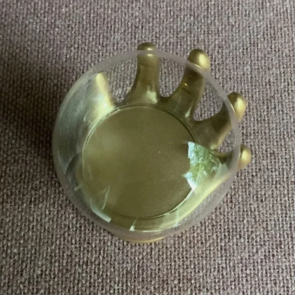 New! Gold Hand Mystical Cloche Glass Ball Display Halloween So Groovy